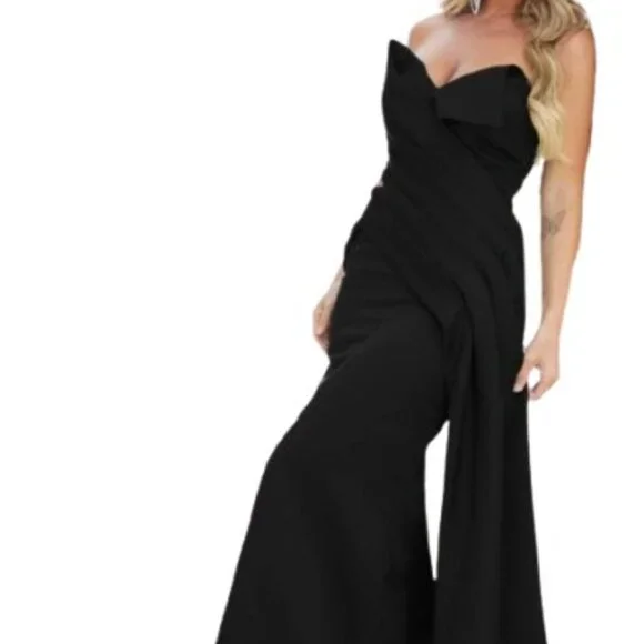 strapless open back dress Black main image 0